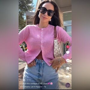 Zara pink SMOOTH KNIT CARDIGAN - Eggplant size: Medium